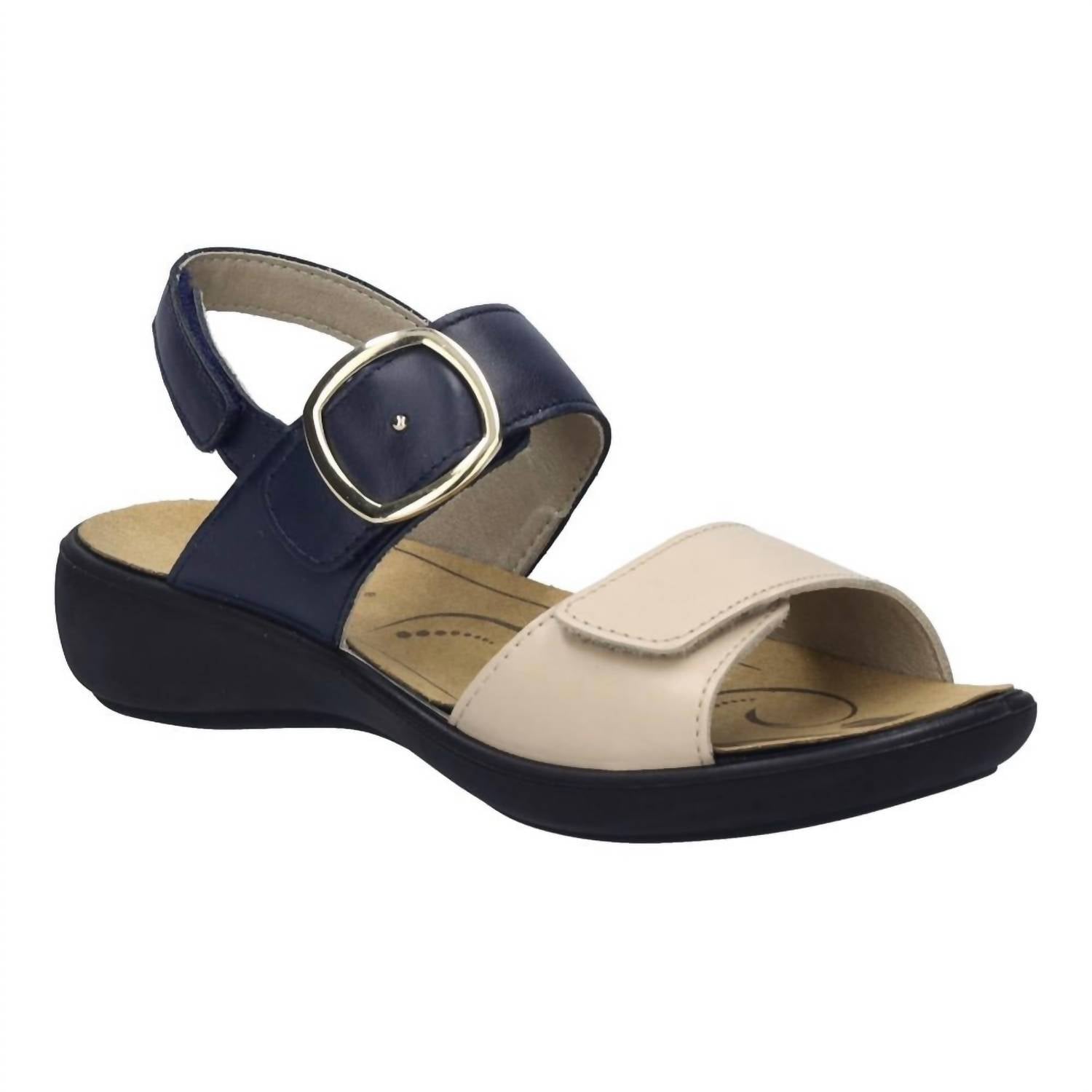 Romika USA Women's Ibiza 12 Leather Sandals in white dark blue - women's sandal