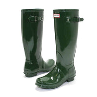 HUNTER Women's Original Tall Gloss Rain Boots in hunter green - women's shoe - view 5