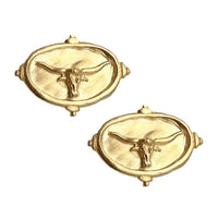 Susan Shaw - Women's Longhorn Intaglio Studs Earrings