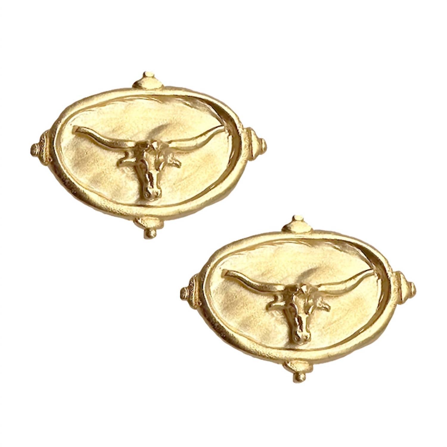 Susan Shaw - Women's Longhorn Intaglio Studs Earrings