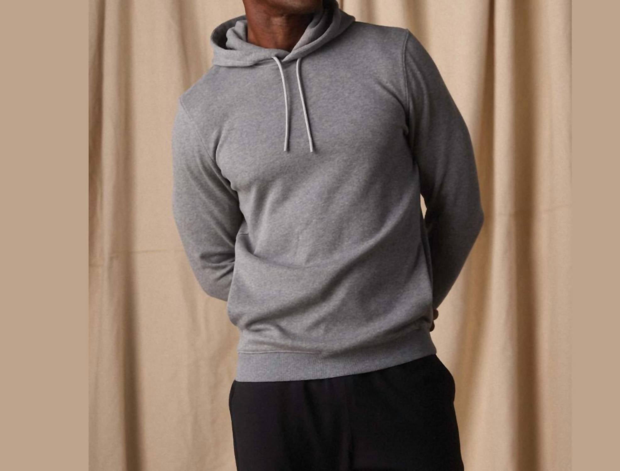 The Normal Brand Men’s Fleece Puremeso Hoodie in athletic grey - men's shirt