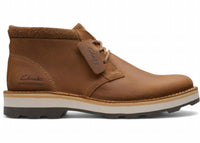 Clarks Men's Corston Waterproof Boot in brown leather - men's boots