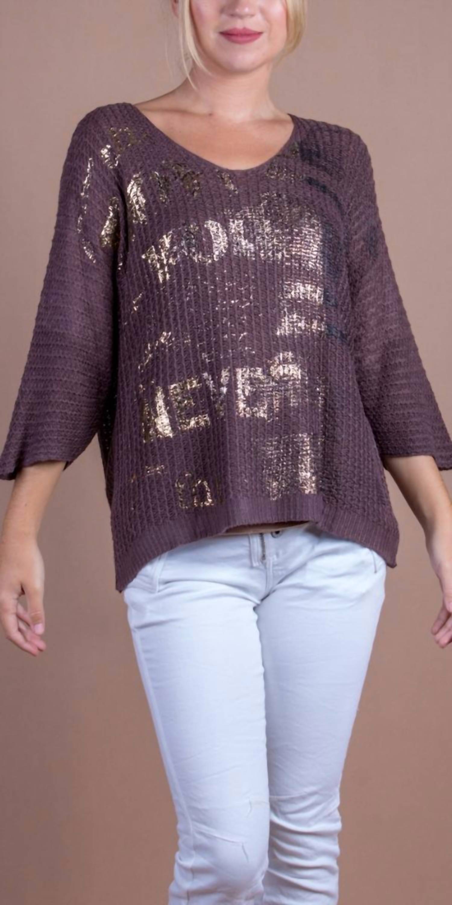 GIGI MODA Lustro Knit Sweater in chocolate - women's sweater