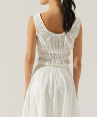 Astr - Smocked Sleeveless Blouse