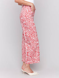 Charlie B - Printed Cotton Flare Pants