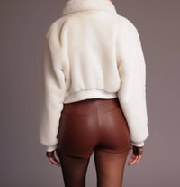 HEROINE SPORT Fur Blazer Jacket in ivory - women's jacket - detail view