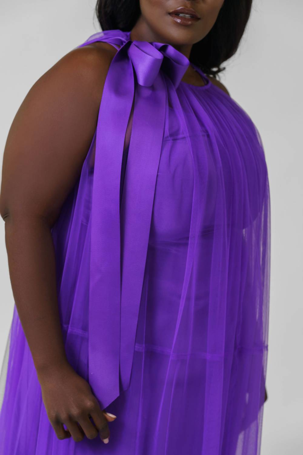 Psophia - Sleeveless Tulle Dress - Plus