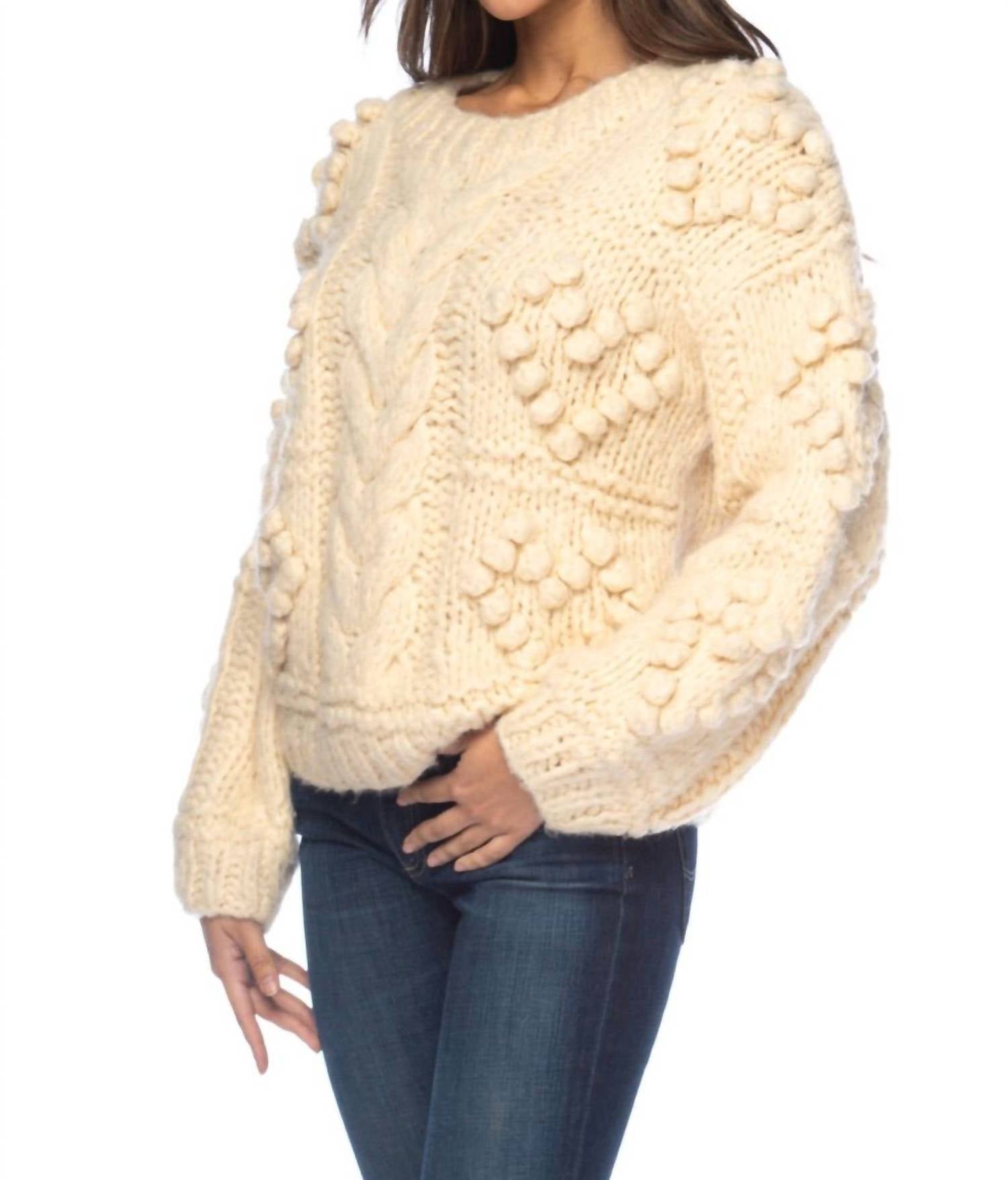 Tolani Elilah Sweater in pearl - women's sweater - detail view