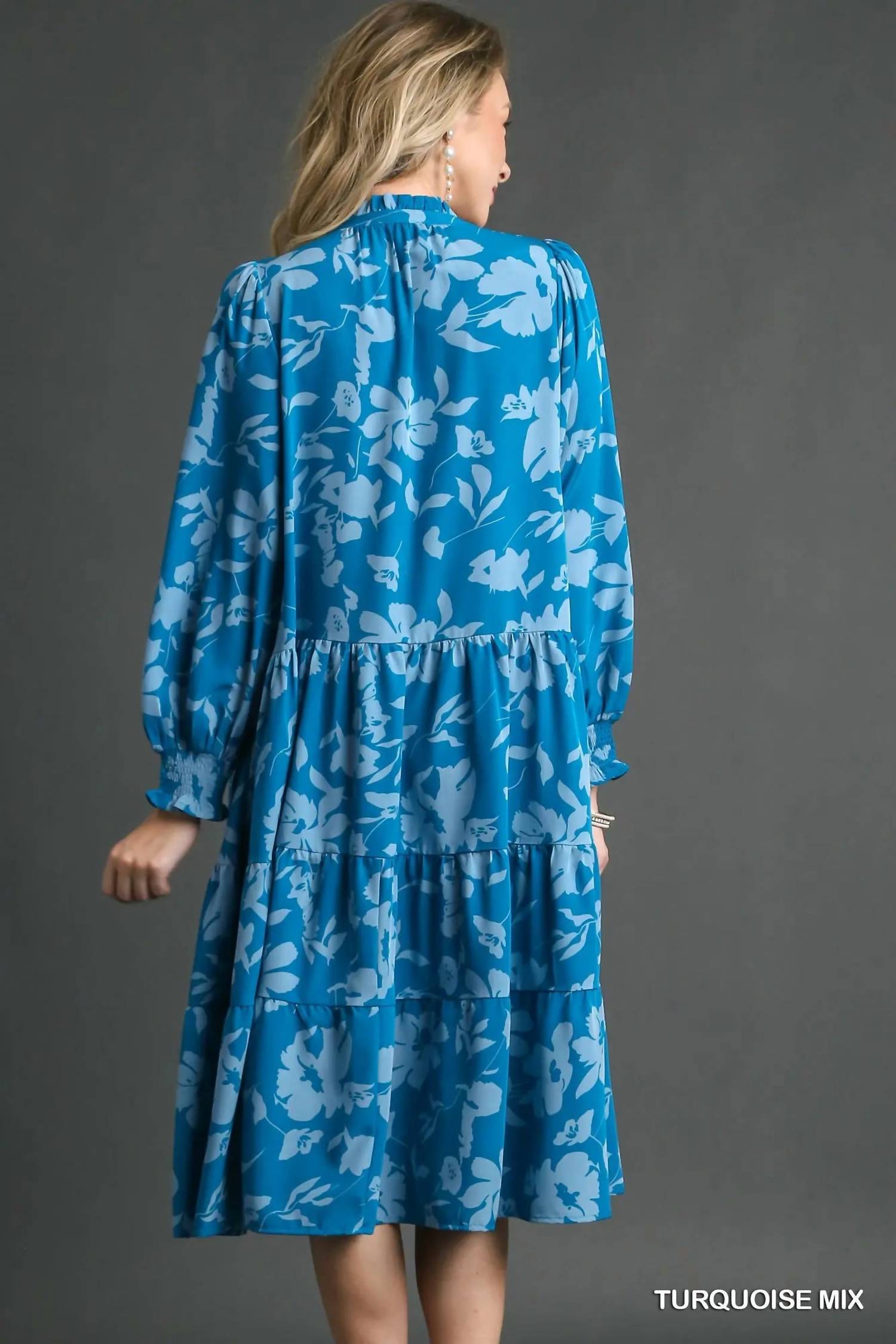Umgee - Tiered Floral Print Dress