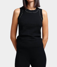 Minnie Rose - Viscose Western Embellished Tank Top
