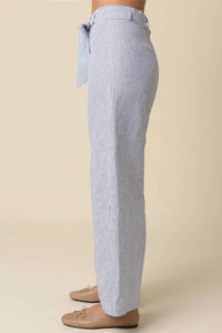 Olivaceous - Harbor Stripe Linen Pants