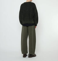 7115 By Szeki - Striped Poet Sleeves Sweater