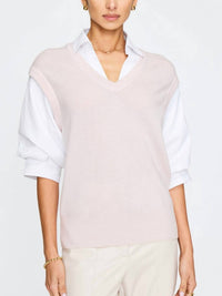 Brochu Walker Kate Looker Shirt in paloma with white - women's blouse