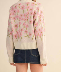 &Merci - Southern Grace Floral Knit Sweater Cardigan