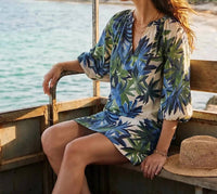 Karen Kane - Puff Sleeve Peasant Dress - Petite