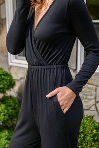 White Birch - Onward & Upward Faux Wrap Jumpsuit