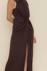 Fore Collection - Godiva Ruched Cupro Cut Out Maxi Dress