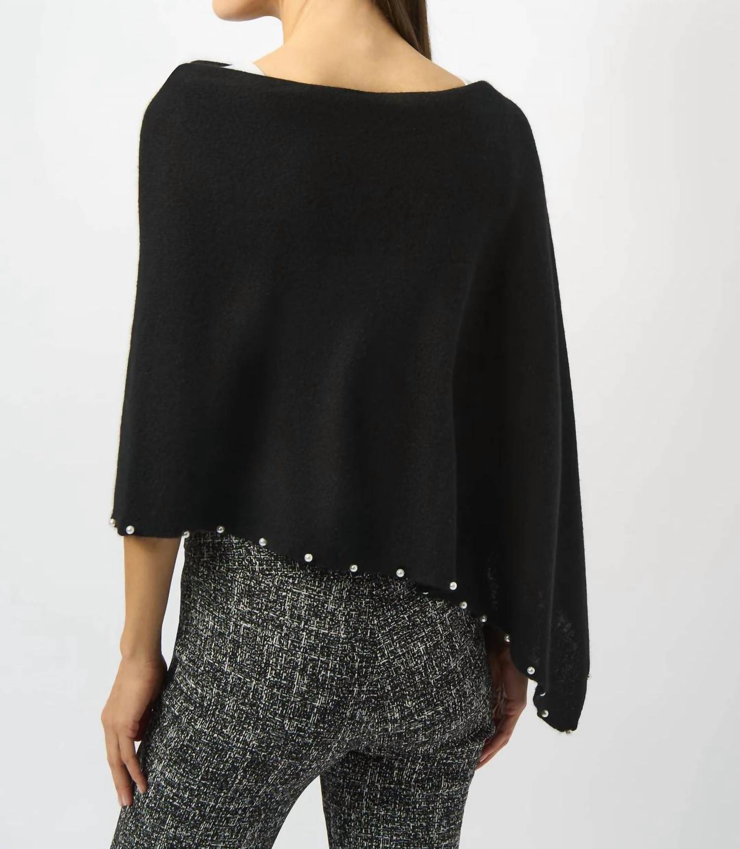 Joseph Ribkoff - Pearl Embellished Cashmere Poncho