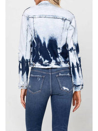Vervet By Flying Monkey - Tie Dye Bleached Denim Jacket
