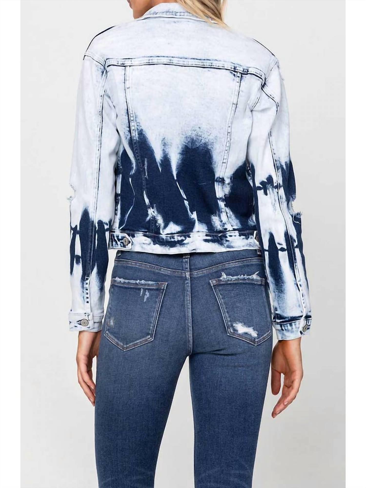 Vervet By Flying Monkey - Tie Dye Bleached Denim Jacket