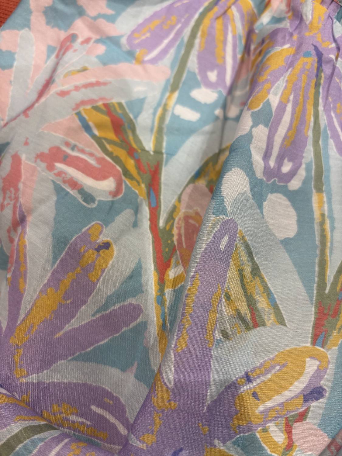 Joy Joy Bubble sleeve top in pastel flannels - women's blouse - alternate view