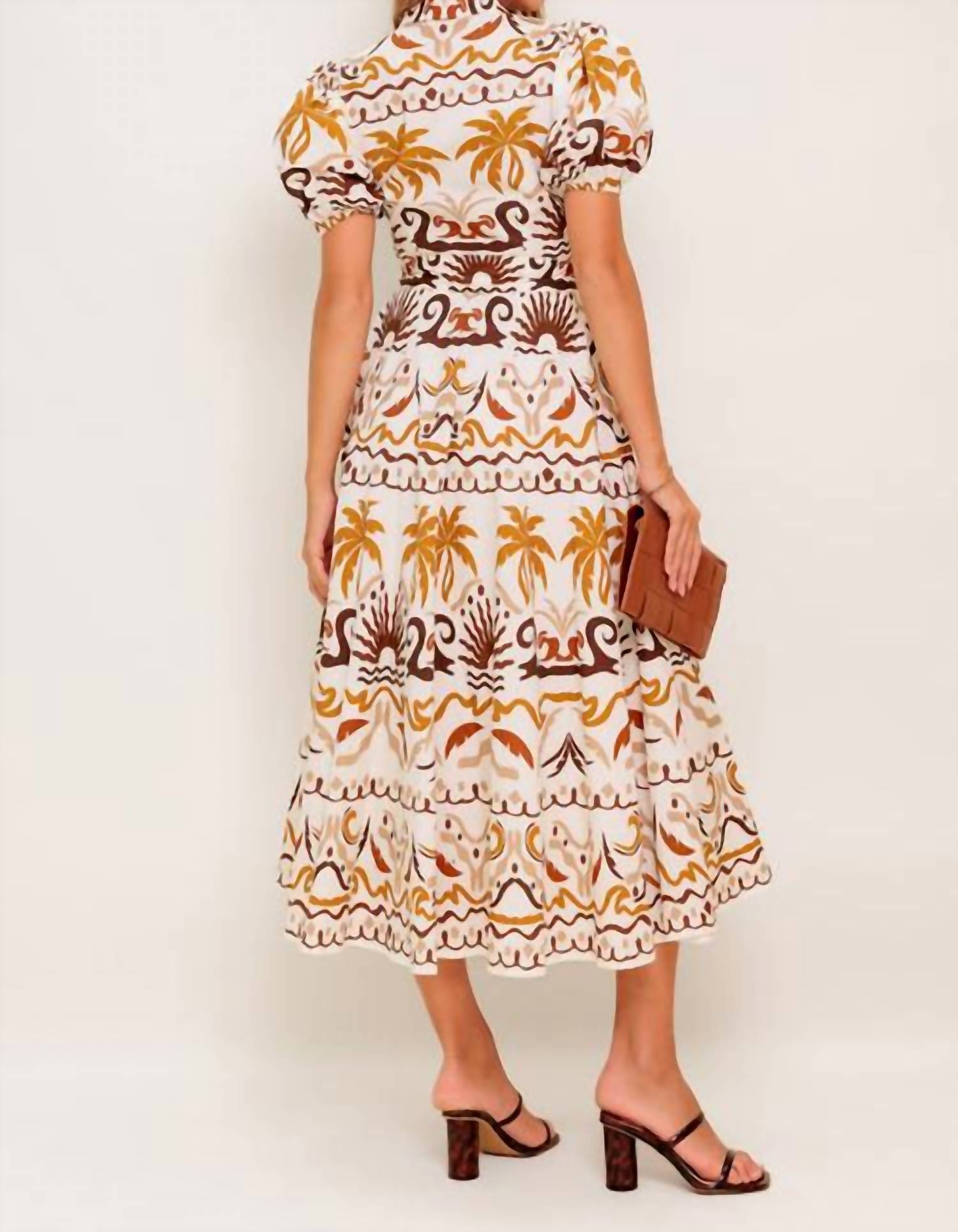 Flying Tomato - Tropicana Sunset Woven Midi Dress