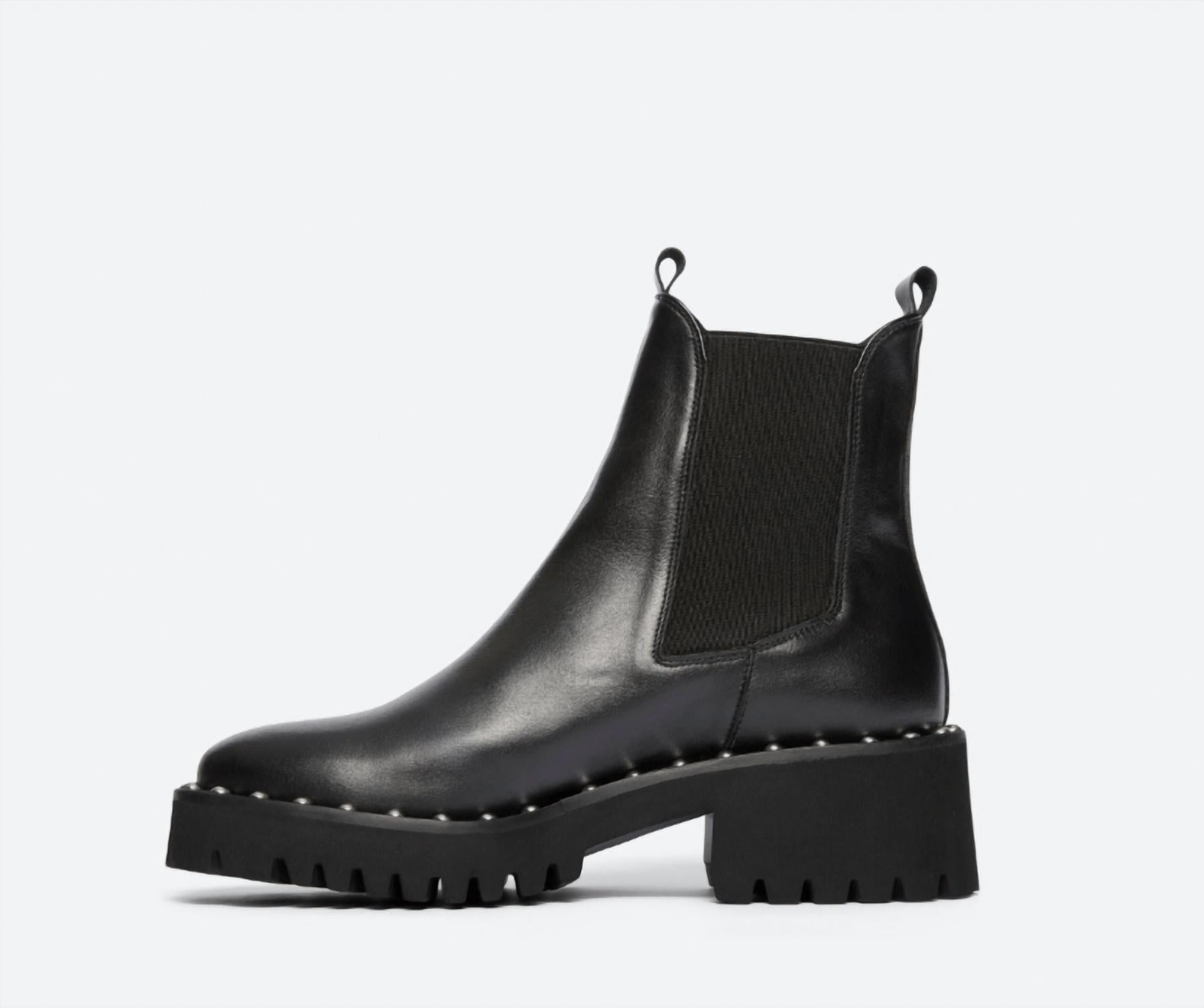 FREDA SALVADOR Women's Bailey Studded Lug Boot in black - women's shoe - view 4
