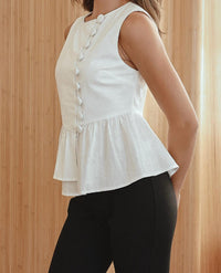 Beige Botany - Layla Ruffle Top