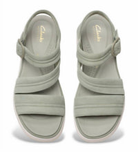 Clarks Women's Tuscan Strap Leather Sandals in light green suede - women's sandal - view 4