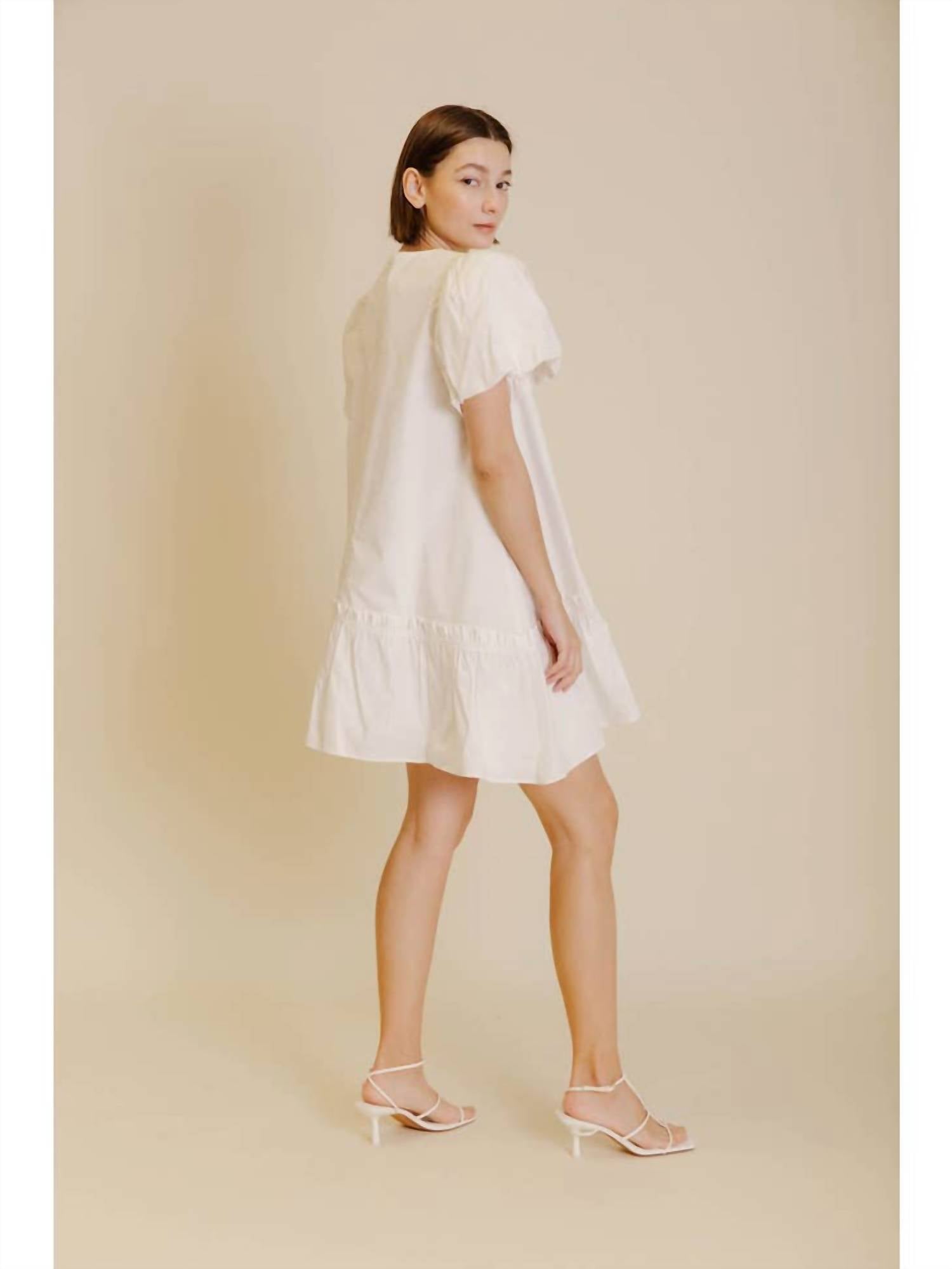 Aureum - Asymmetrical Poplin Mini Dress