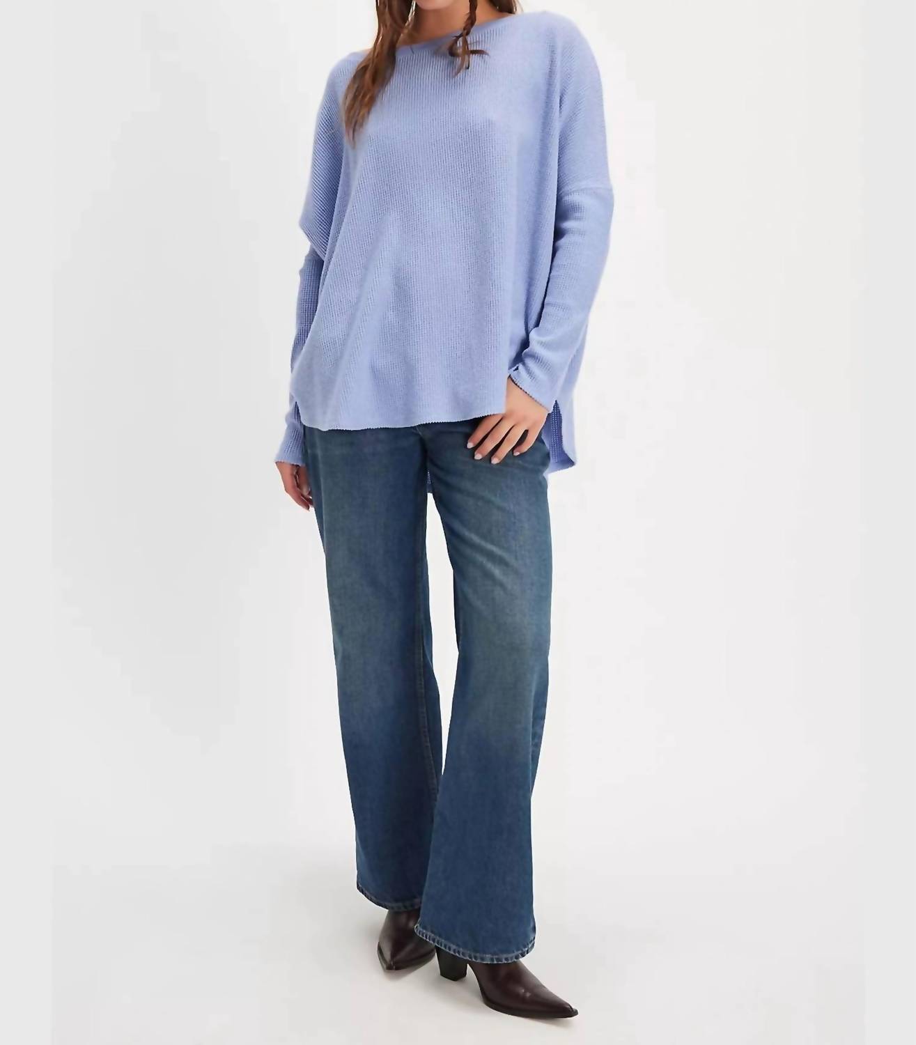 Free People - Women's Latte Blues Thermal Shirt