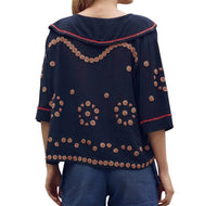 The Great. - Beaded Vintage Sailor Top
