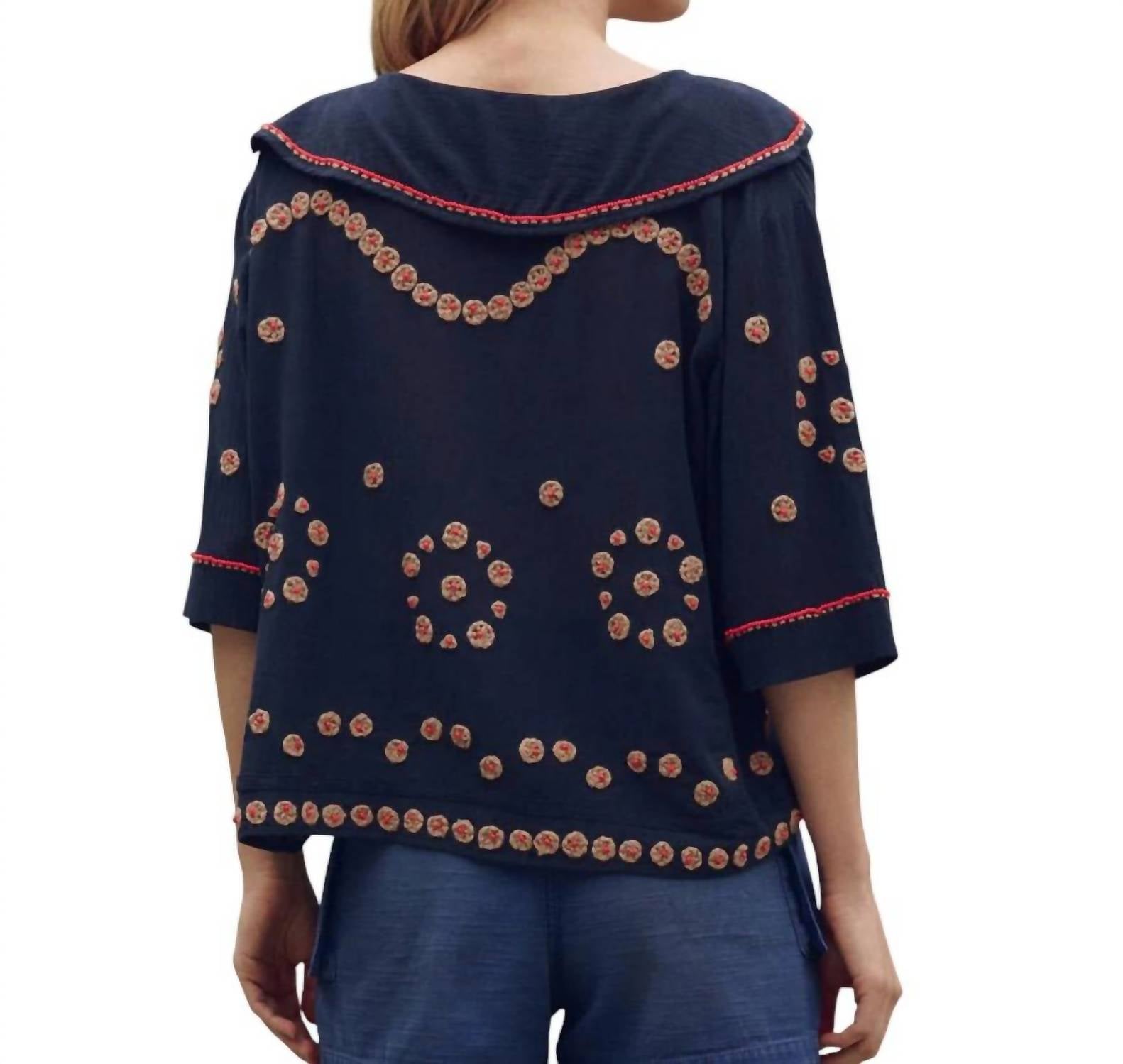 The Great. - Beaded Vintage Sailor Top