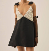 Lil Lemons By For Love And Lemons - Pearly Bow Mini Dress