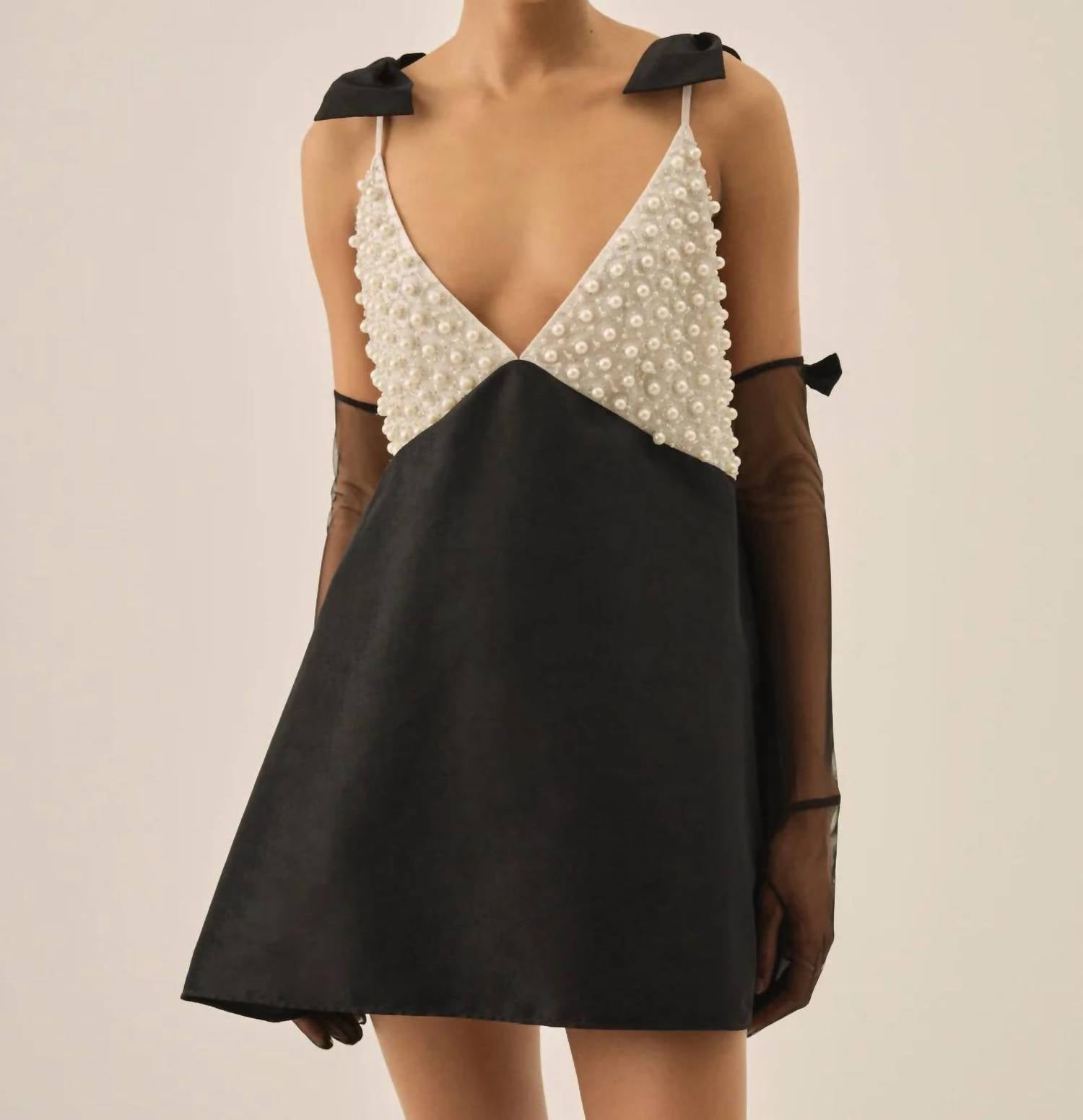 Lil Lemons By For Love And Lemons - Pearly Bow Mini Dress
