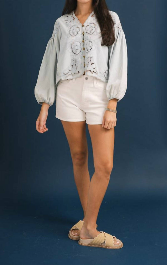 Aaron & Amber - Embroidery Sleeve Top