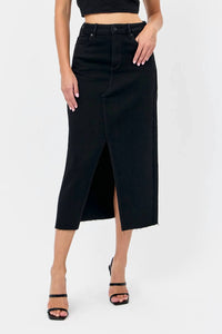 Hidden - Peyton High Rise Midi Denim Skirt