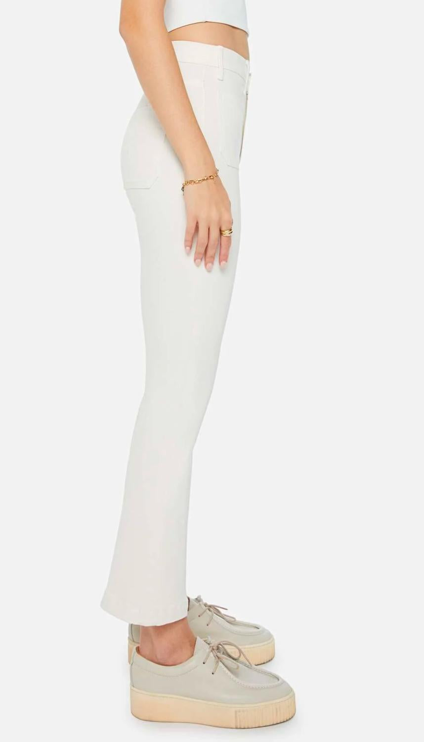 Mother The Hustler Patch Pocket Flood Pants in cream puffs - women's pants - view 4