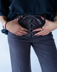 Miou Muse - Smokeshow Lace Up Jeans