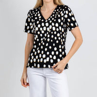 Leo & Ugo - Animal Print V Neck Top