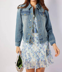 Sail To Sable - Puff Sleeve Denim Jacket