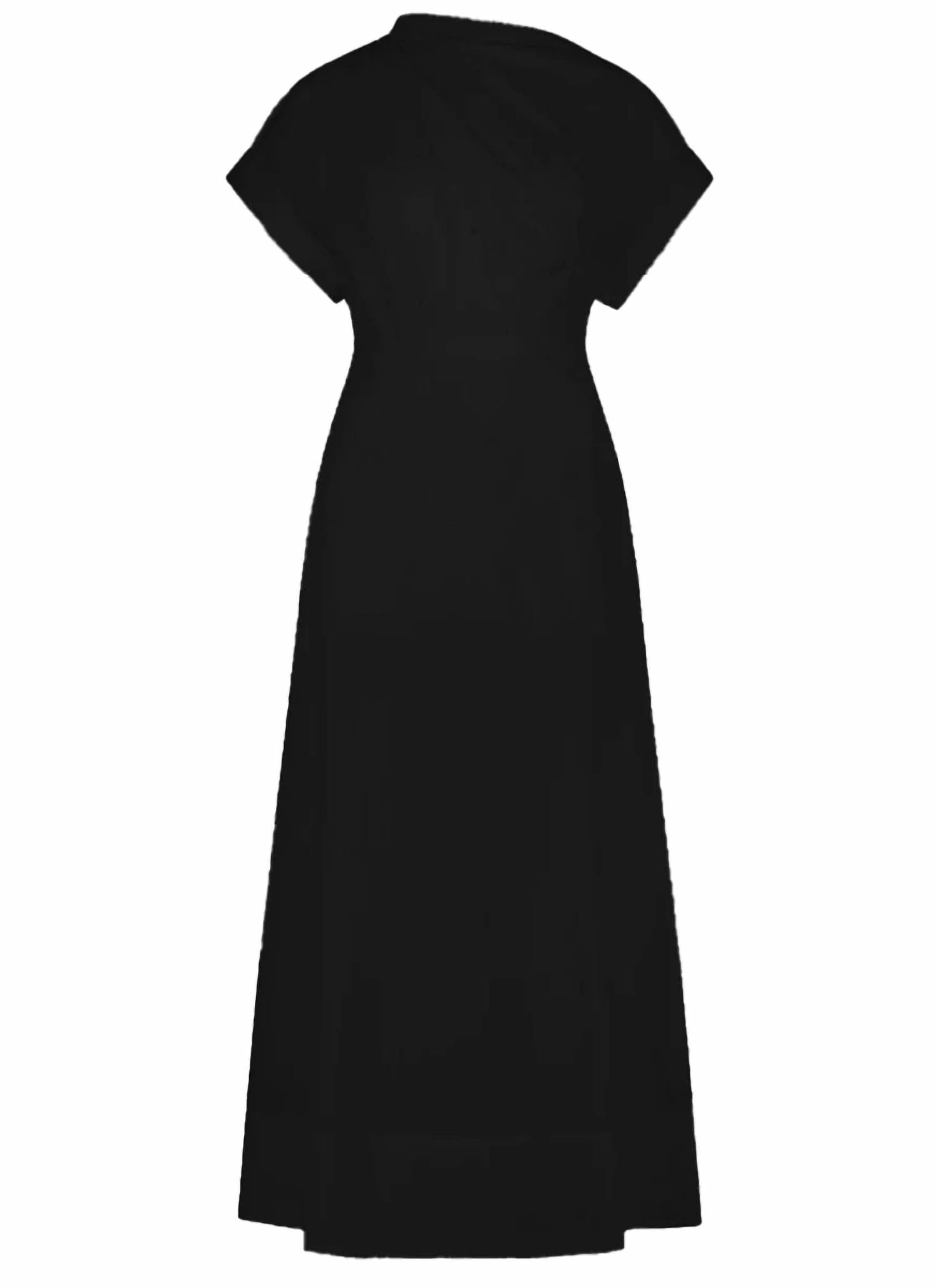 Lela Rose - Women's Short Sleeve Draped Shoulder Midi Dress