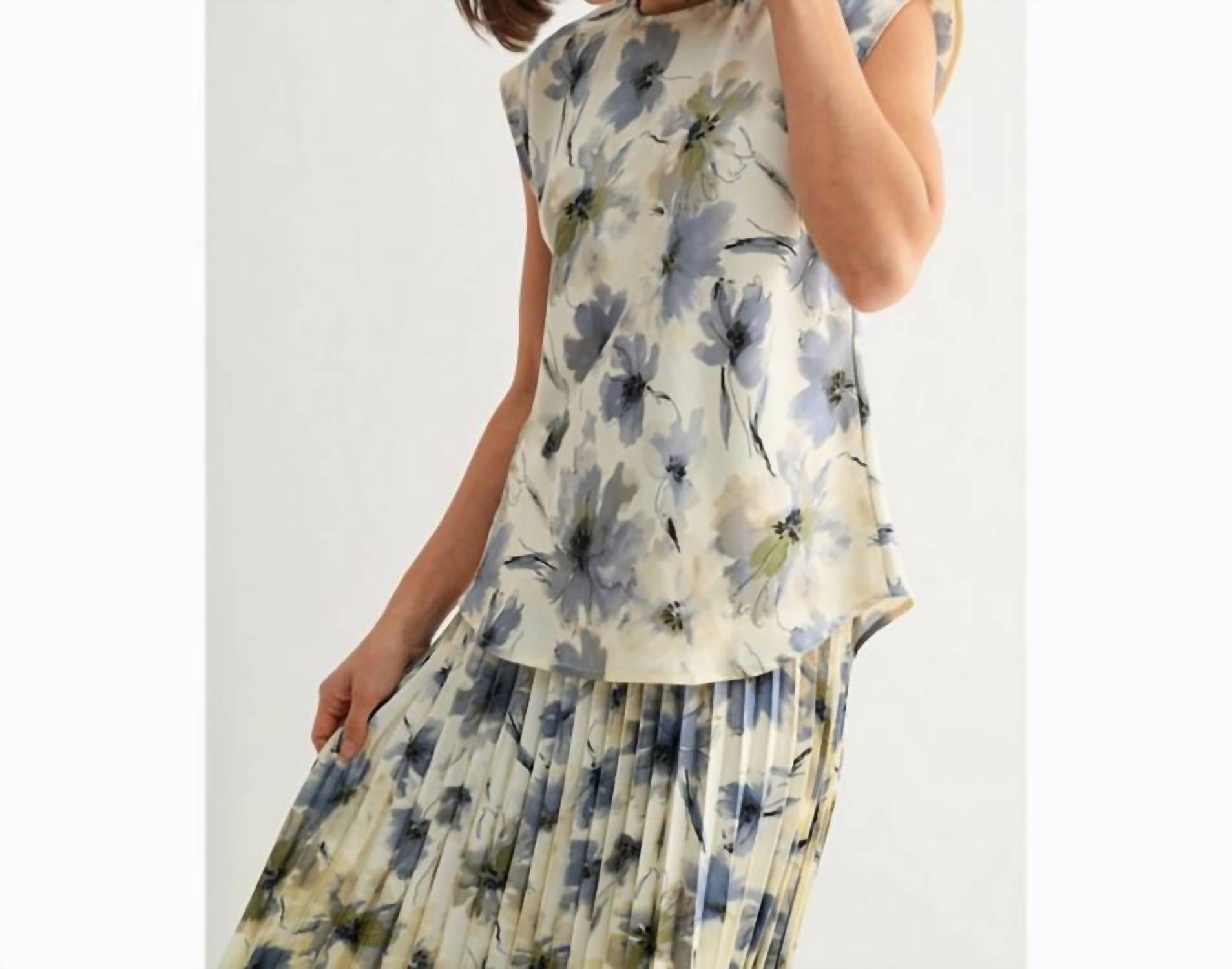 Fun 2 Fun - Floral Satin Dolman Blouse