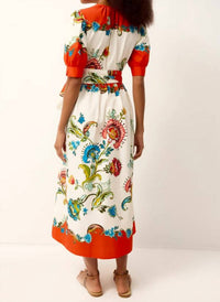 Marie Oliver Rita Wrap Dress in cartagena print - women's dress - detail view
