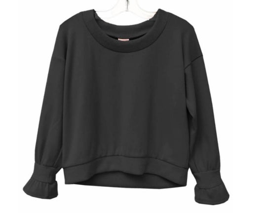 Kids Pullover Sweater w/ Ruffle Sleeve