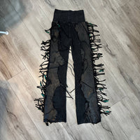 Pat Dahnke - Women's Chap Full Fringe & Feathers Ragged Leather Pants