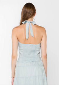 Velvet Heart - Reiko Square Neck Linen Halter Top