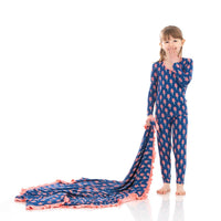Kickee - Kid's Print Long Sleeve Kimono Pajama Set