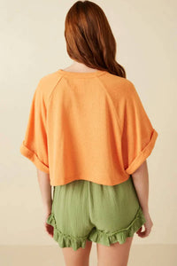 Hayden La - Floral Embroidered Dolman Sleeve Knit Tee