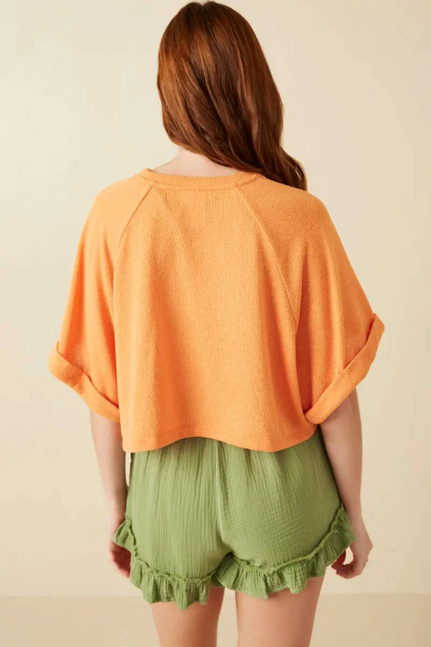 Hayden La - Floral Embroidered Dolman Sleeve Knit Tee